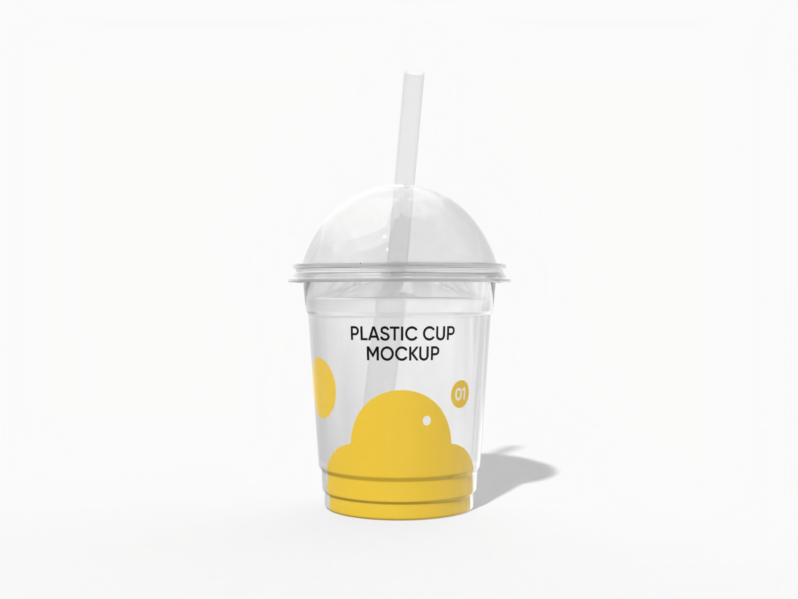Clear dome lid cup mockup