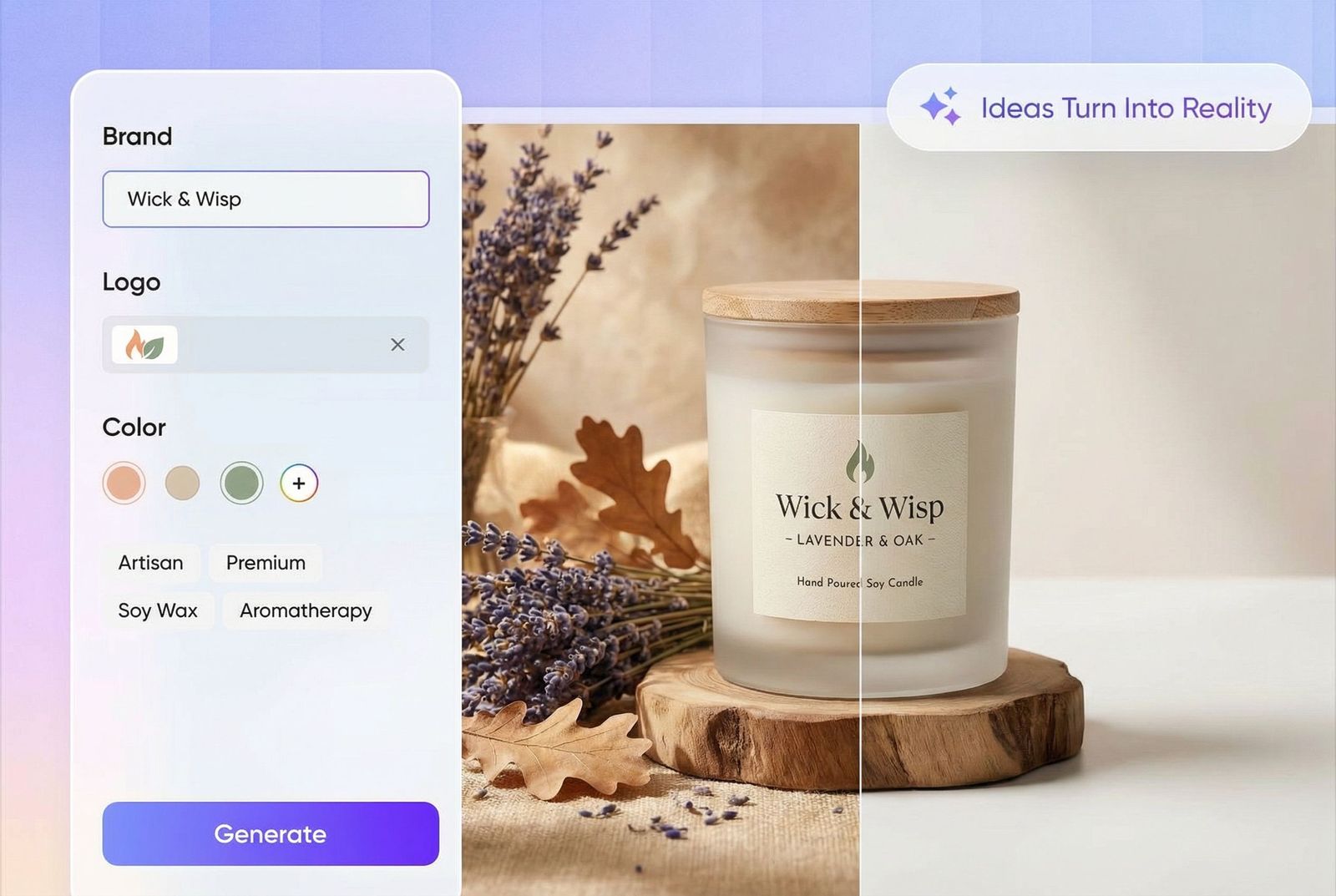 Packify AI Candle Label Generator | Design Labels Free