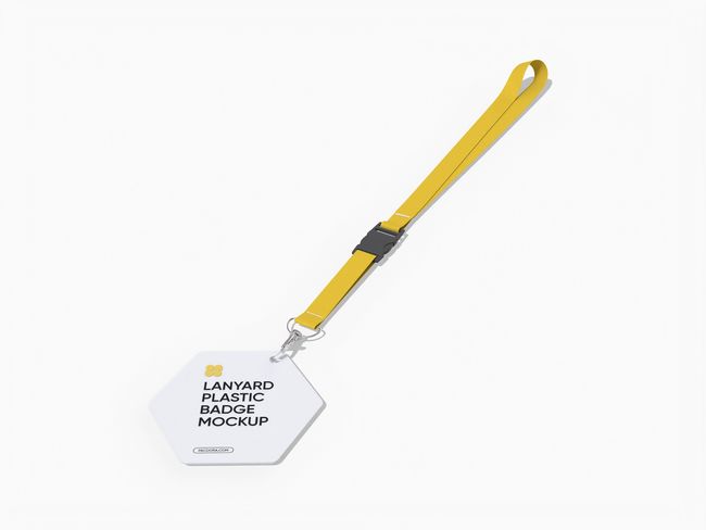 Printed Lanyard with ID Card with Hexagonal Badge Format reference