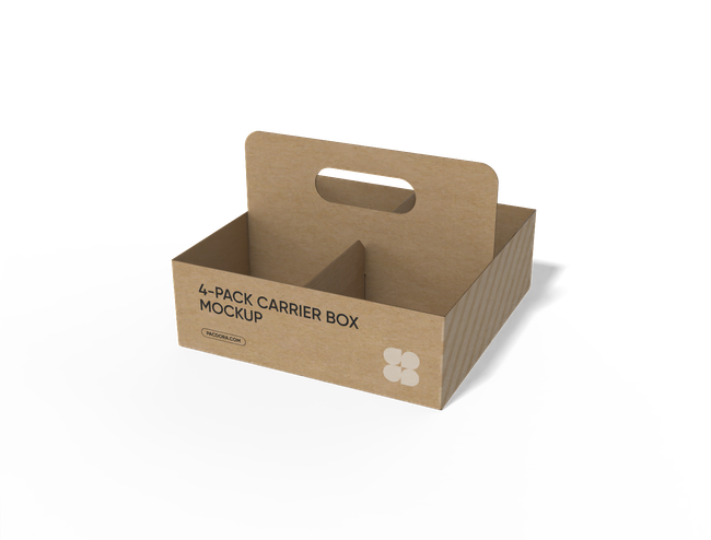 4-pack carrier display tray box with handle