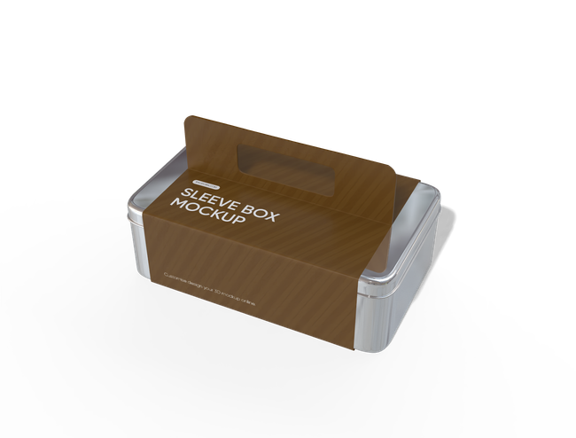 Aluminum cookie box with handle sleeve