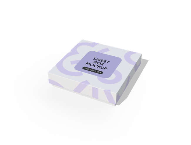 Square sweet box with lid