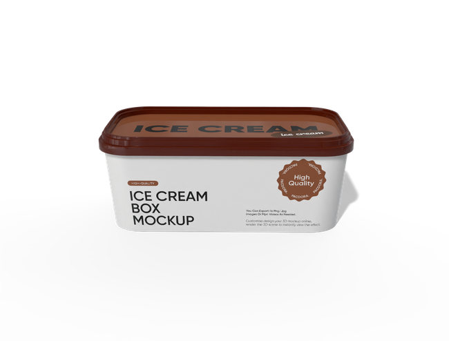 Rectangular Ice Cream Tub with Lid packaging reference