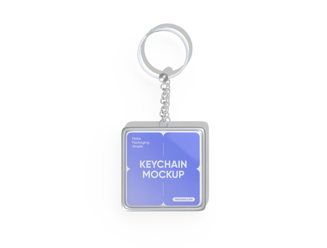 Square Metal Keychain Branding reference