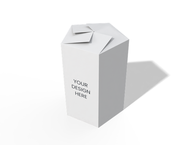 Gusseted polygonal tube box with integrated lid
