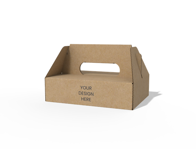 Takeaway tray box with carry handle