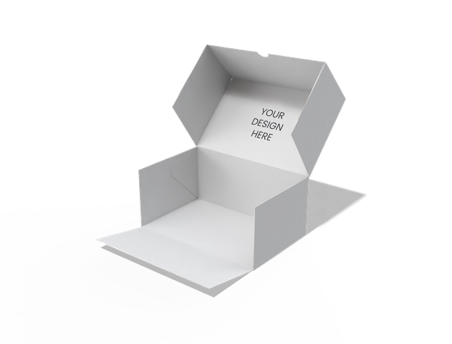 Adhesive flip-top cake box