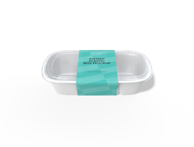 Oval Plastic Food Container with Sleeve and Lid packaging reference
