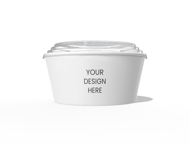 Round Paper Food Bowl with Dome Lid packaging reference