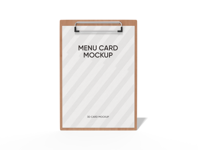 Menu Card Printing with Clipboard Accessory reference