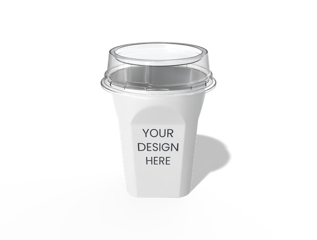 Polygonal Plastic Beverage Cup with Dome Lid packaging reference