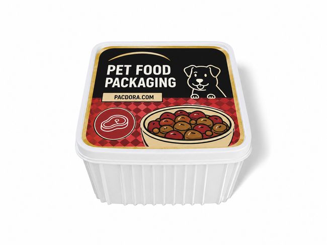 Pet Food Rectangular Peel-Lid Plastic Food Tray packaging reference