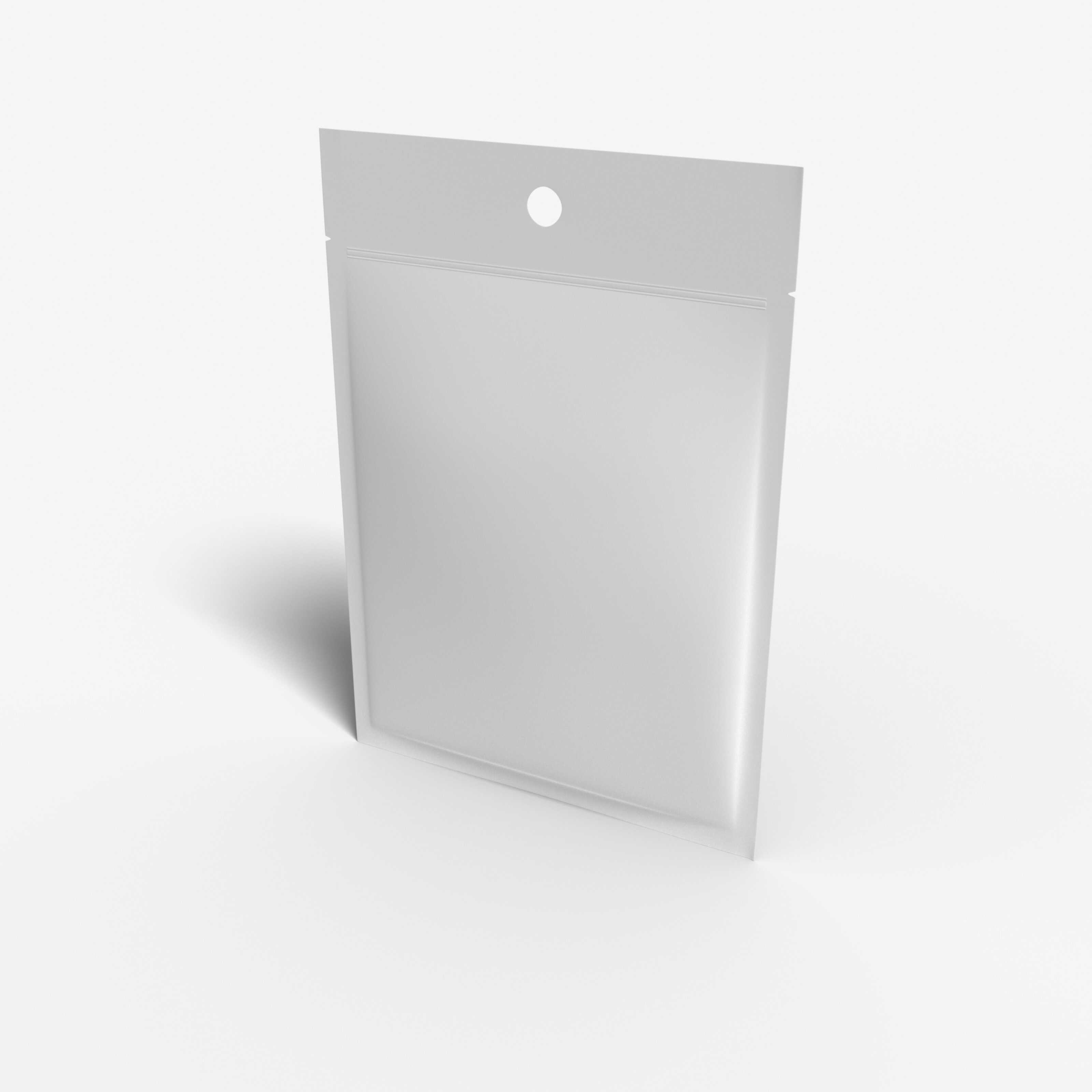 Flexible packaging 3side sealed zipper bags with hole mylar bag mockup