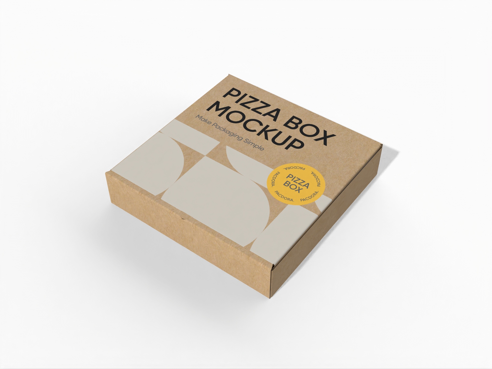 Square pizza box mockup