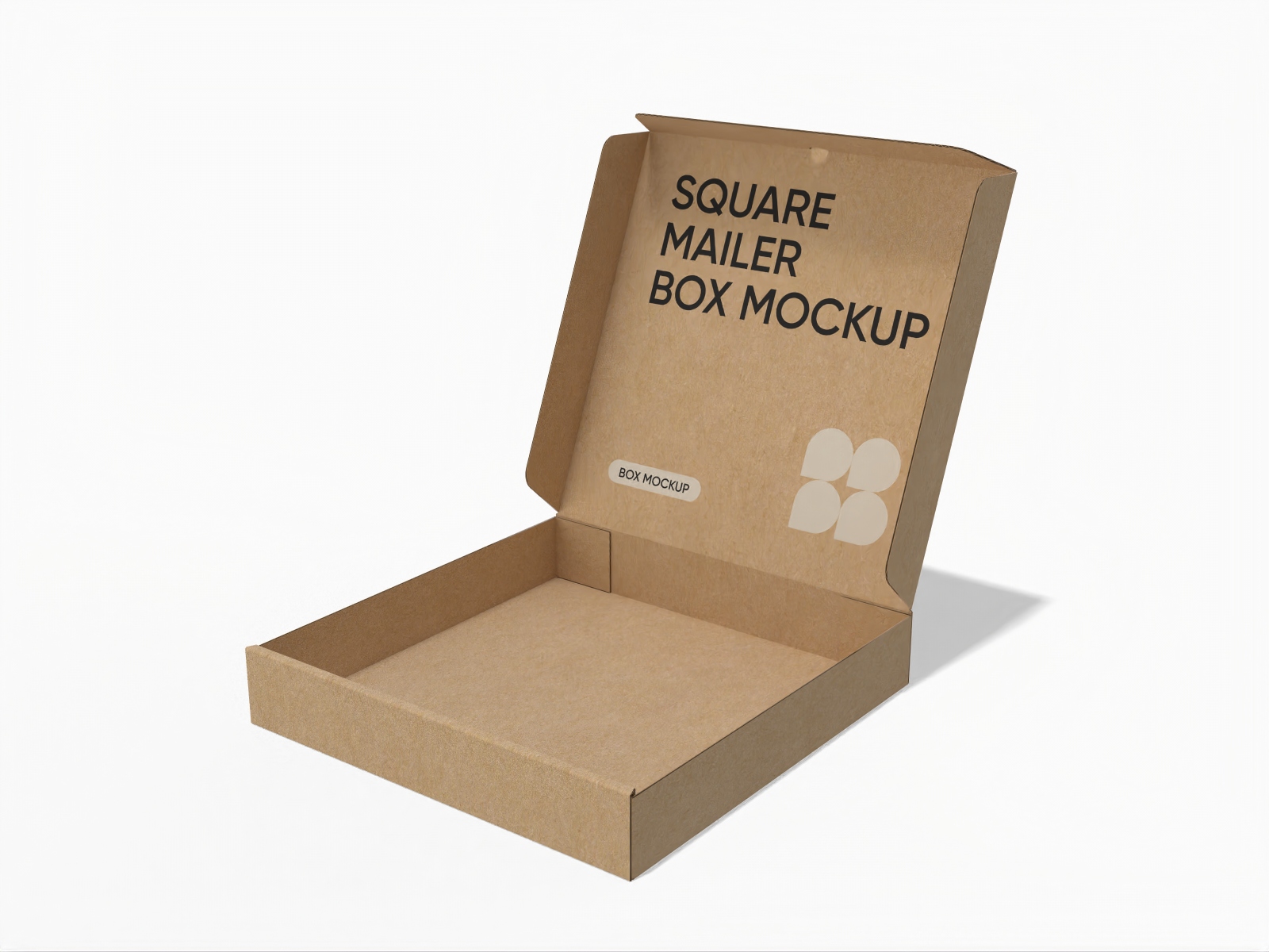 Open square mailer box  mockup
