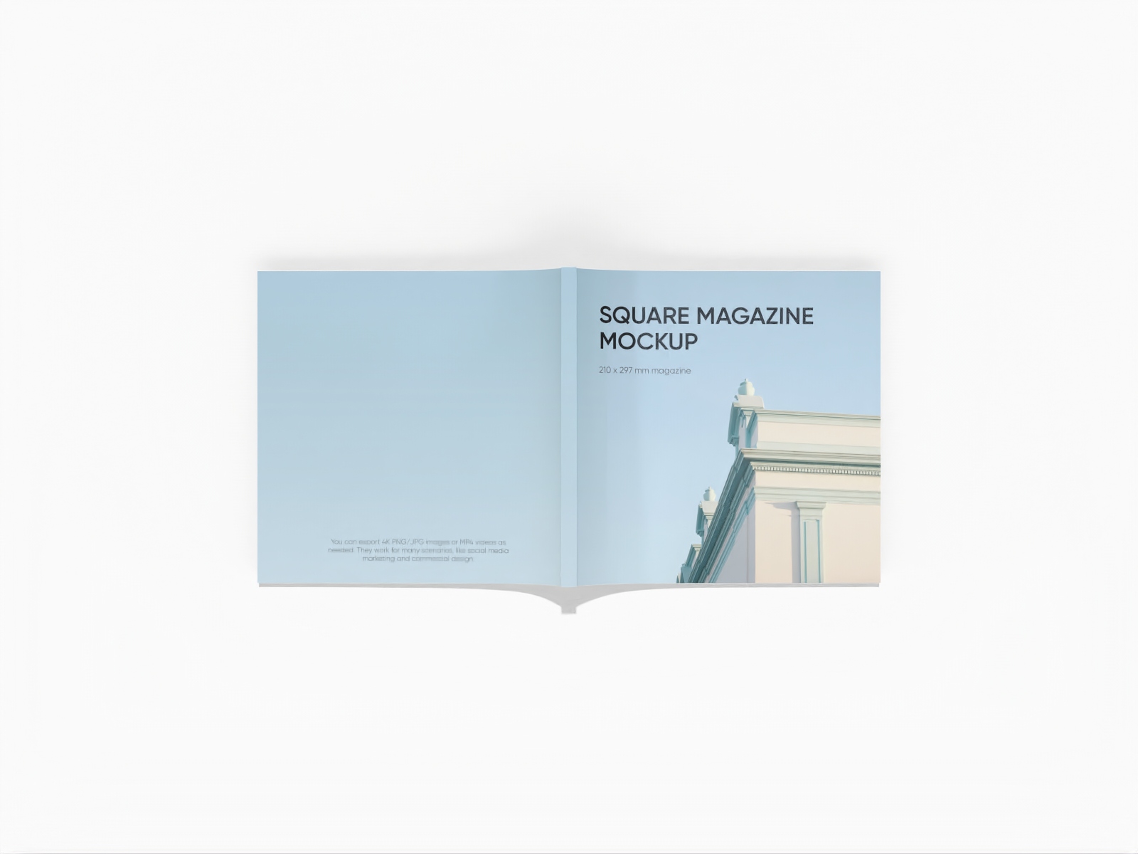 Open square magazine cover mockup