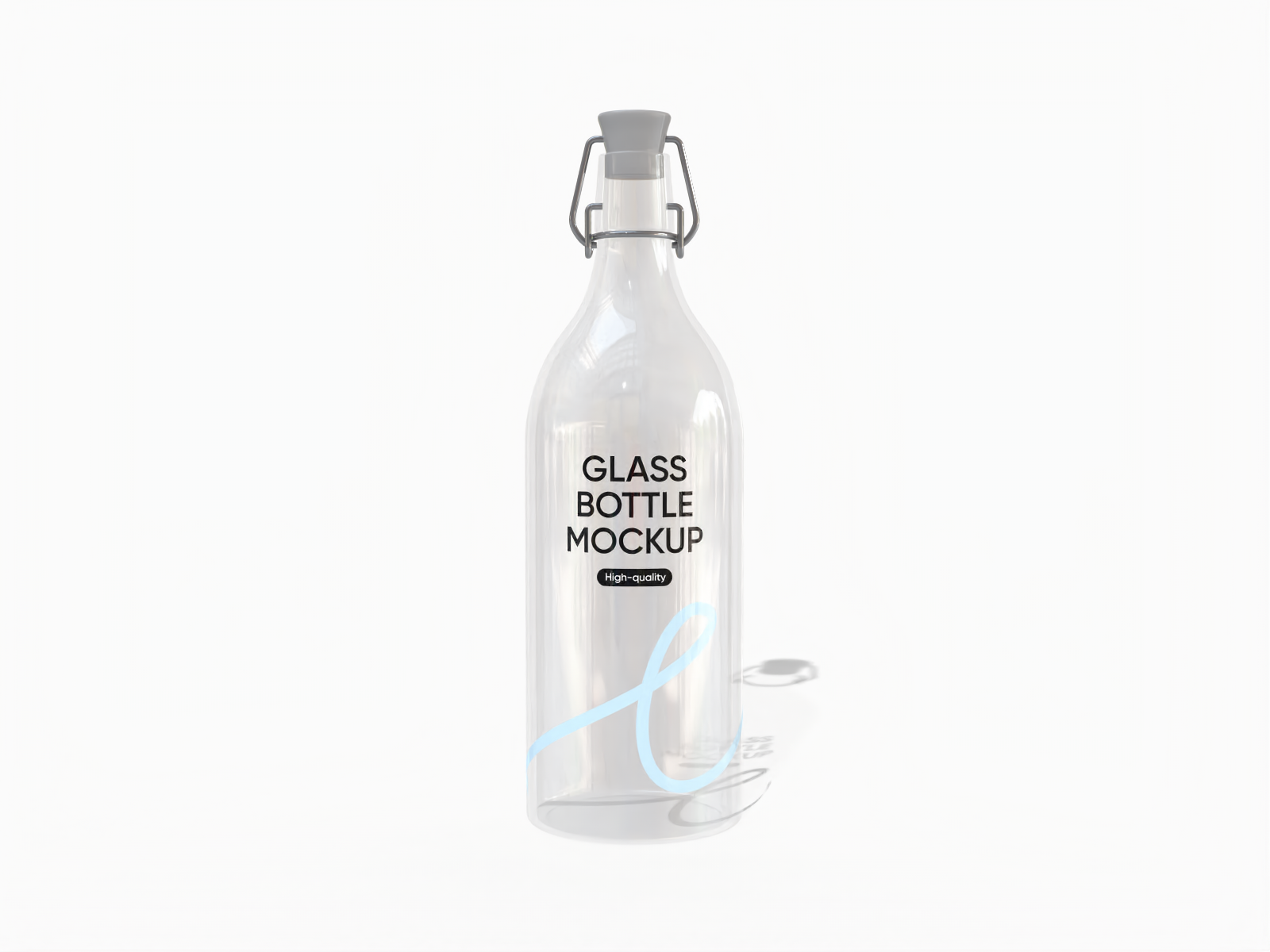 1000ml glass bottle mockup