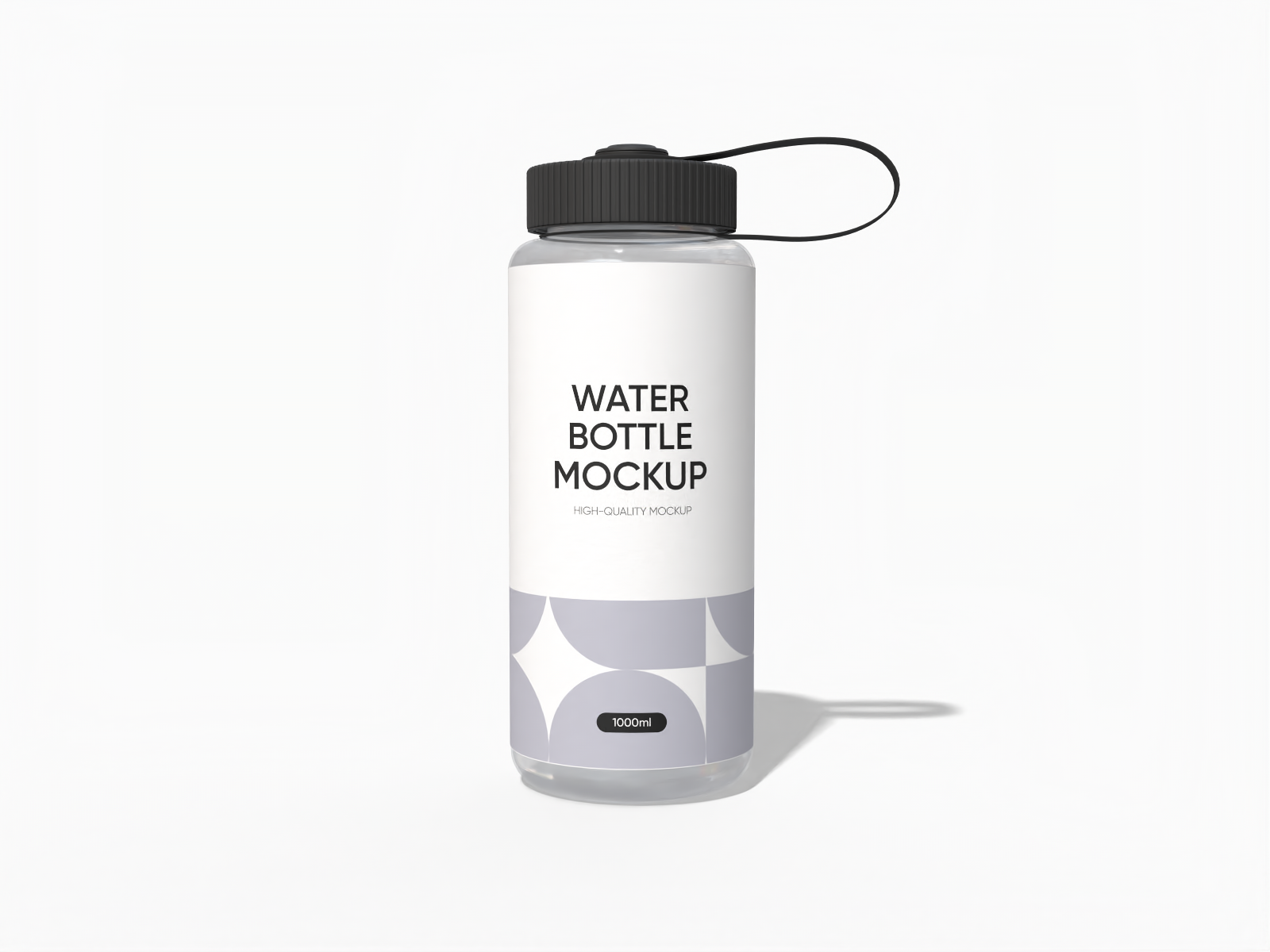 Water bottle with handle mockup