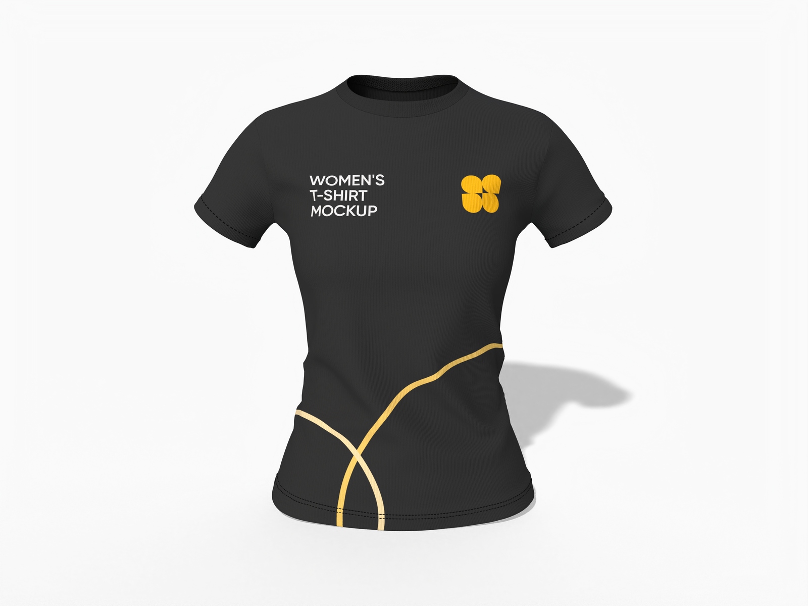 Women's black t shirt mockup