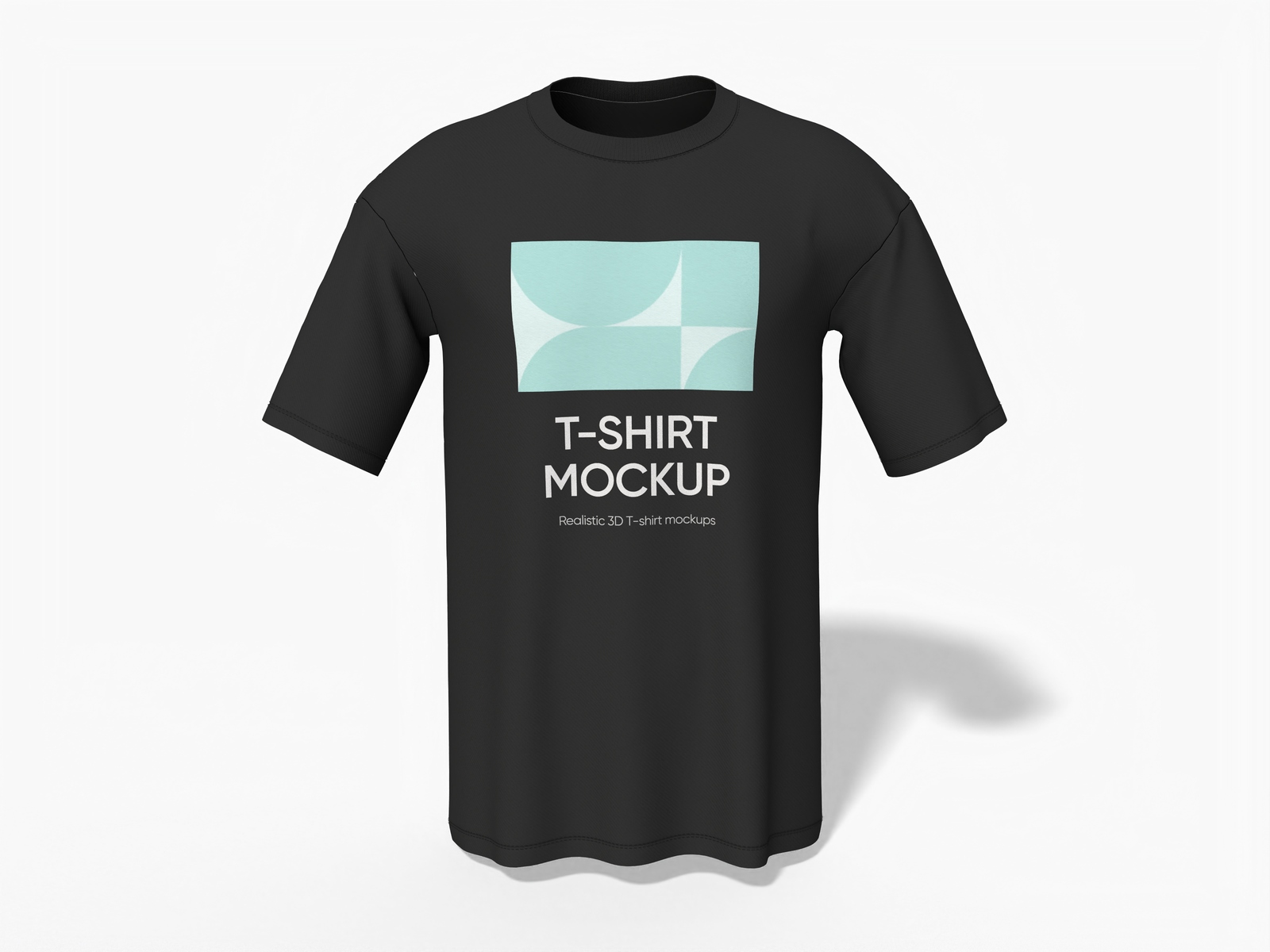 Round neck black T-shirt mockup