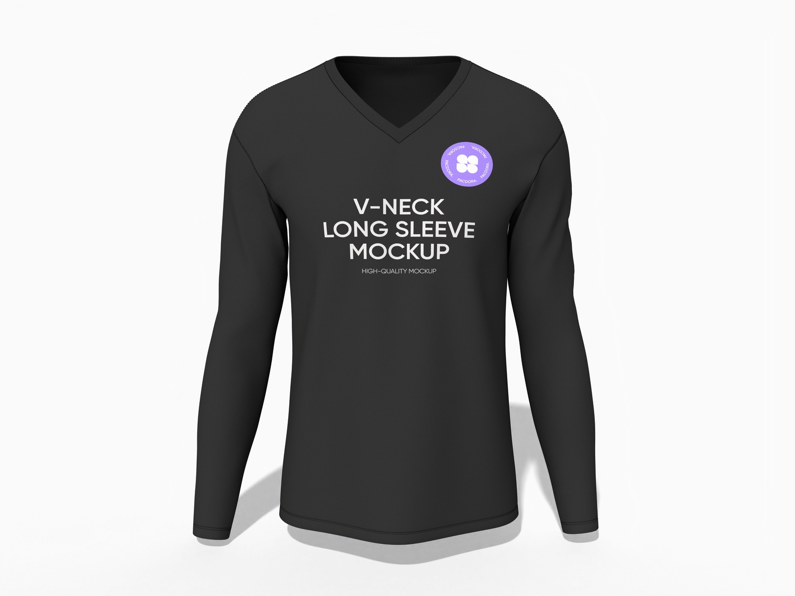 Black Long sleeve v neck shirt mockup