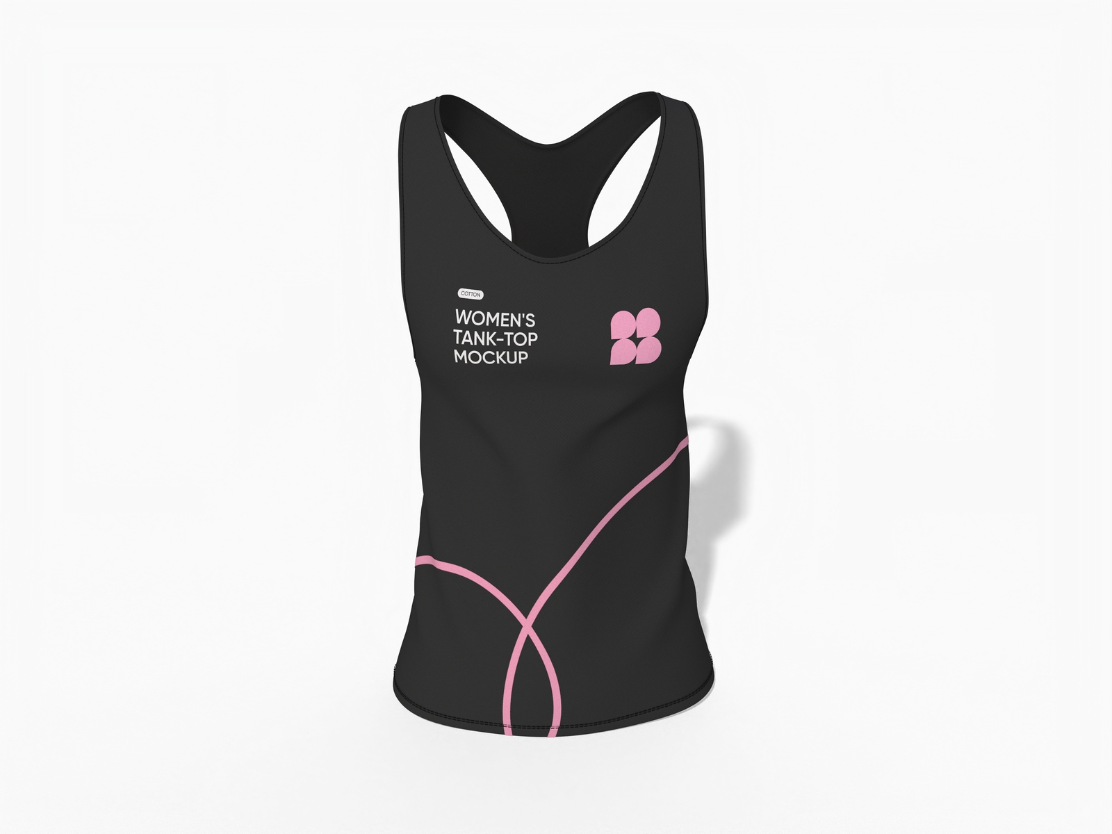Women's black tank top mockup