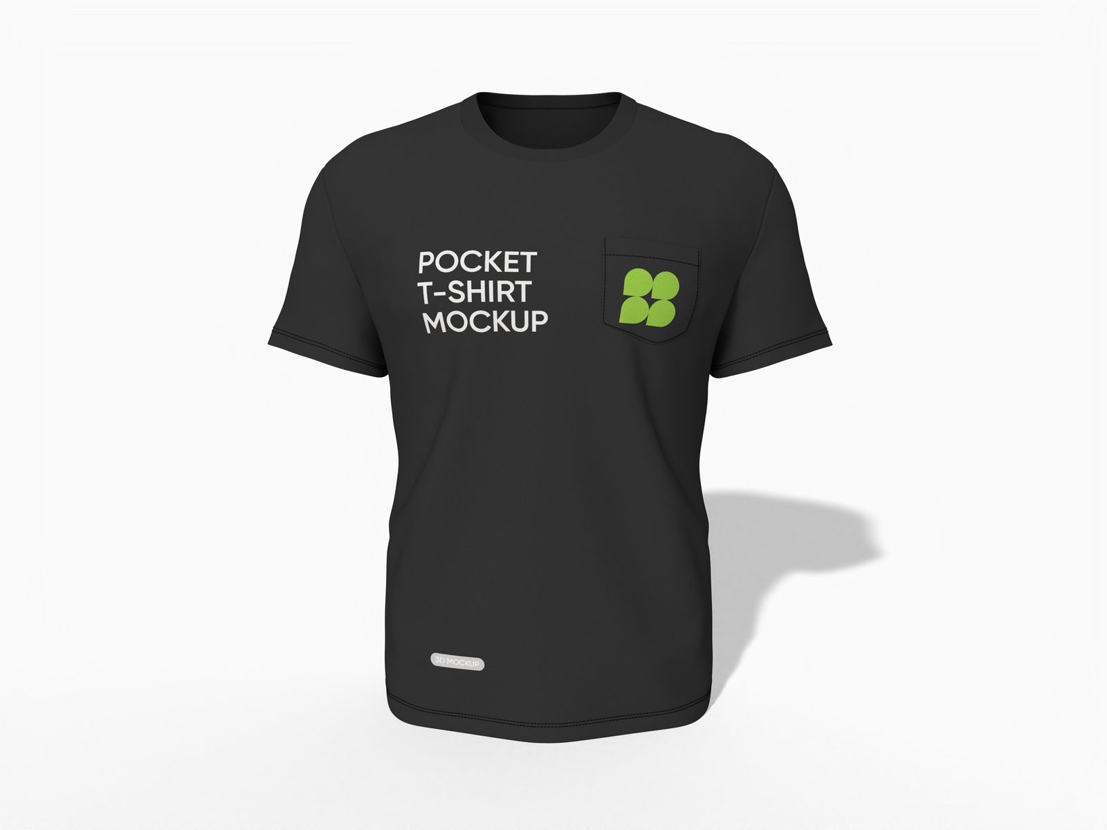 Black pocket t shirt mockup