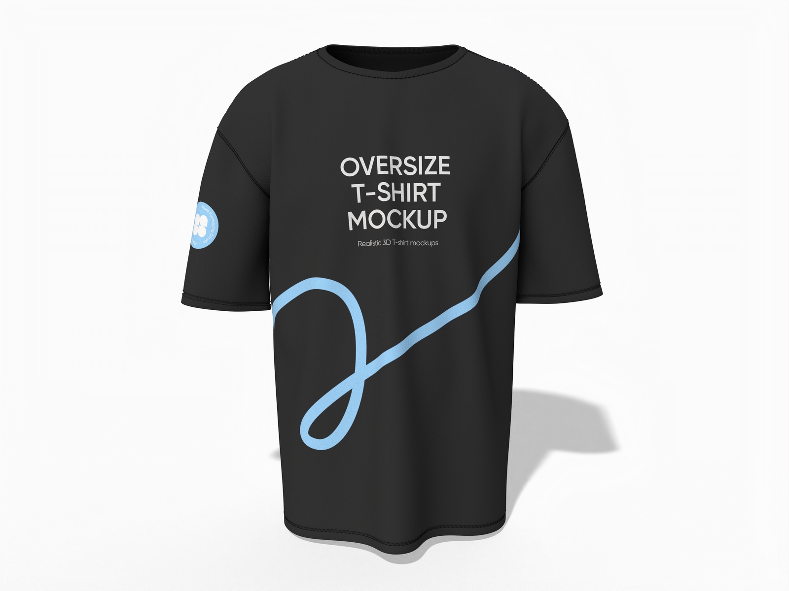 Oversize black t-shirt mockup