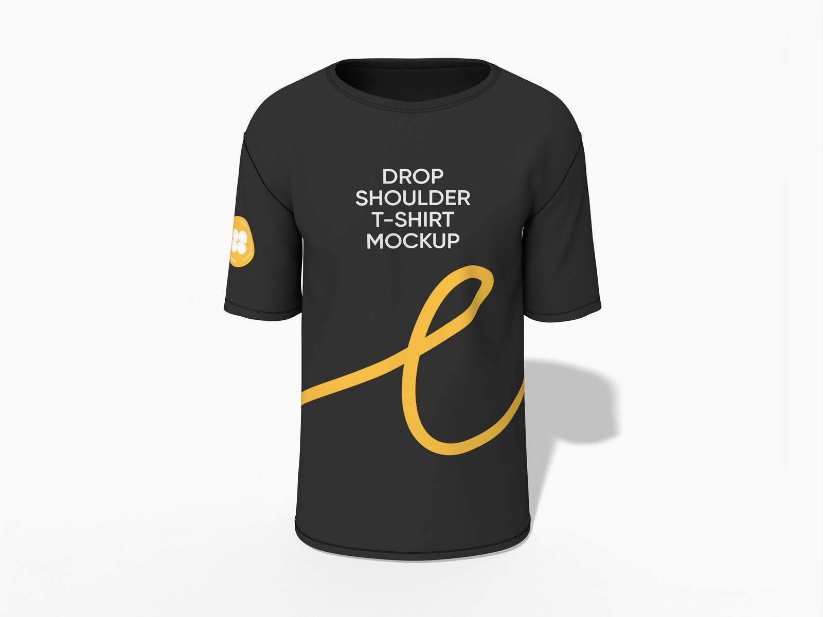 Drop shoulder black tshirt mockup