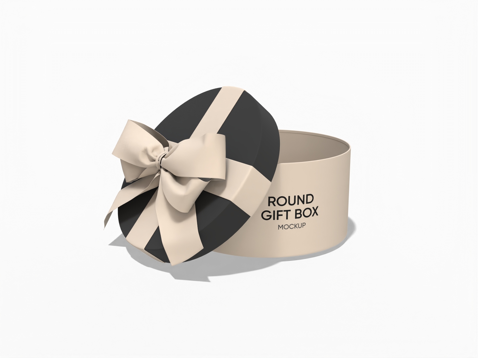 Round birthday gift box mockup