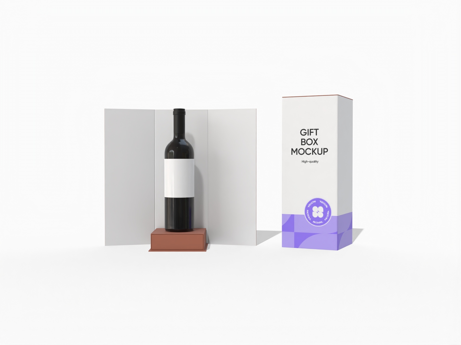 Wine box with inserts wine bottles wine bottle mockup