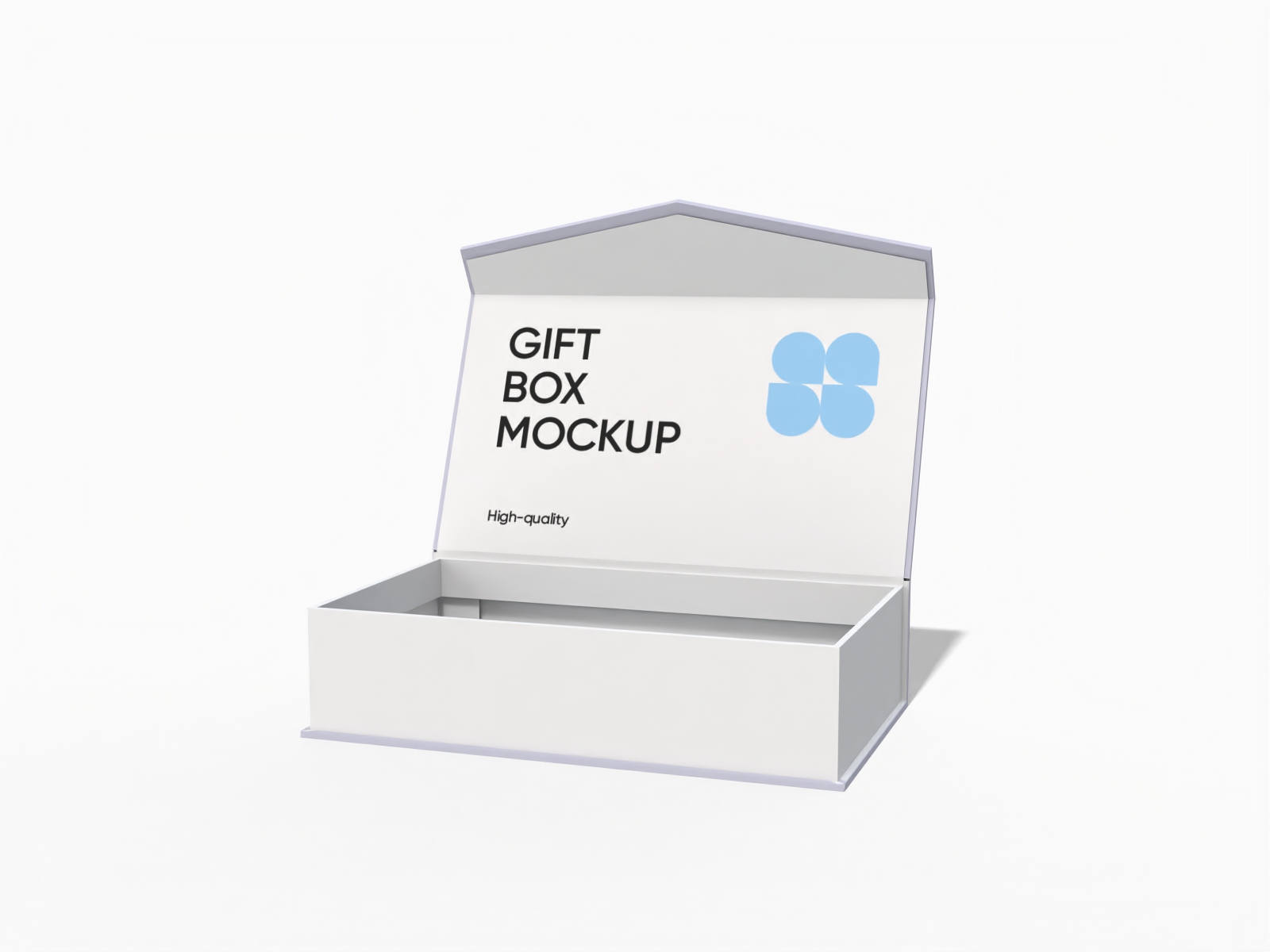 Open gift box mockup