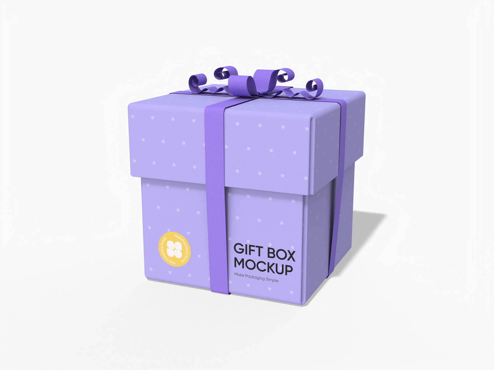 Gift box with ribbon mockup Gift box with ribbon mockup