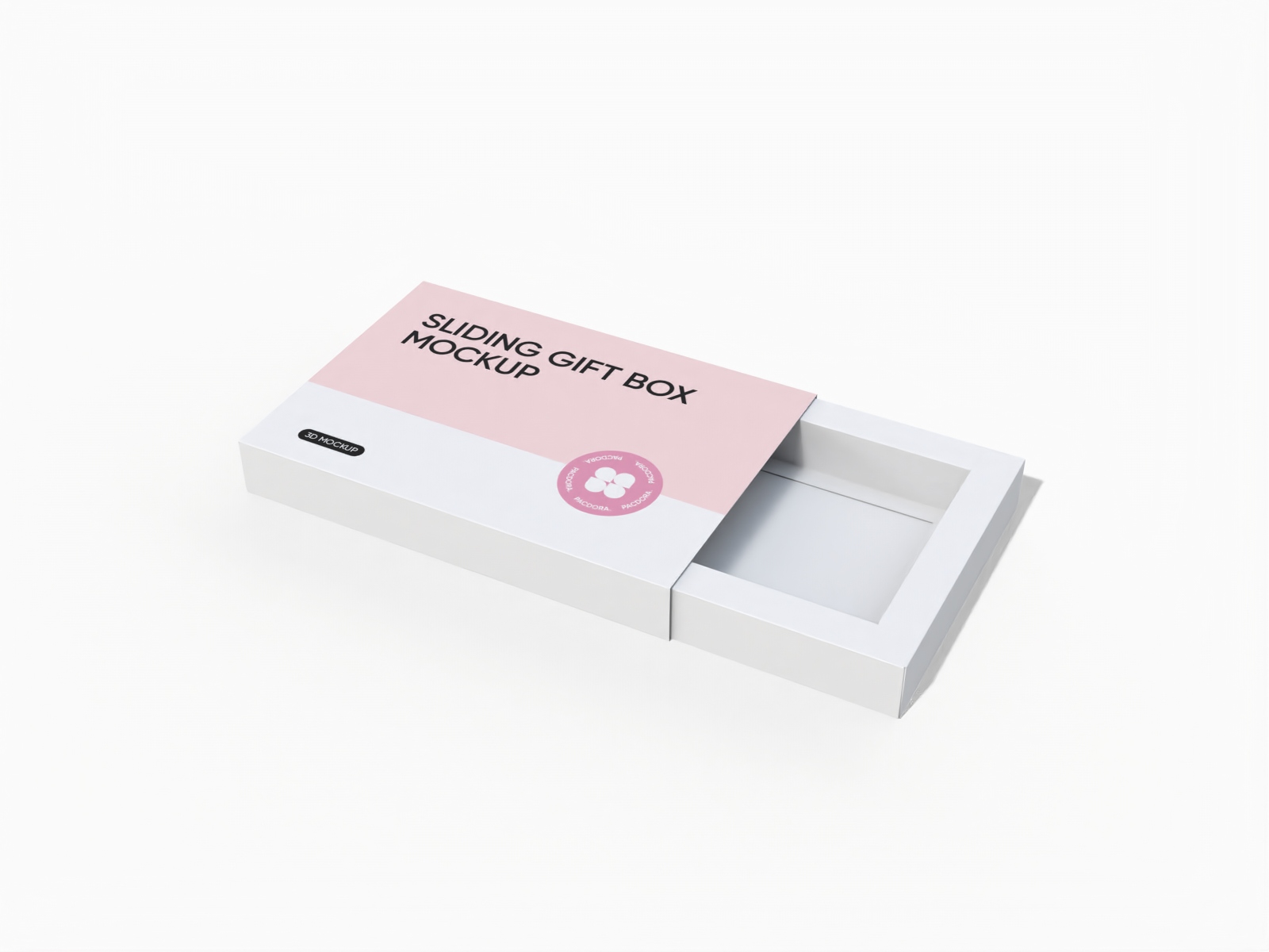 Sliding surprise gift box mockup