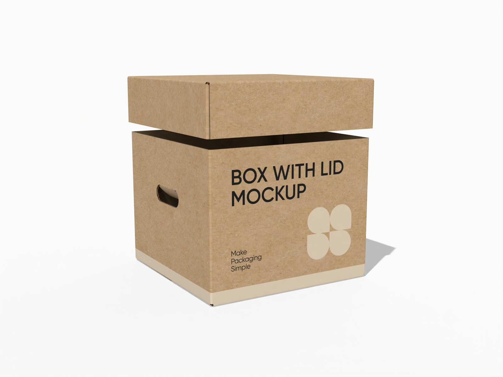 Boxes with lid corrugated cartons suitcases mockup