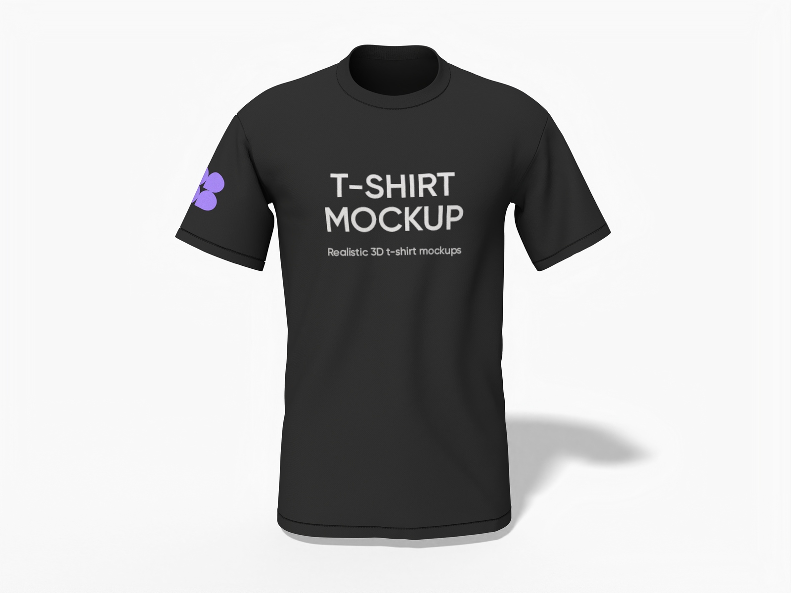 Men's round neck black T-shirt mockup