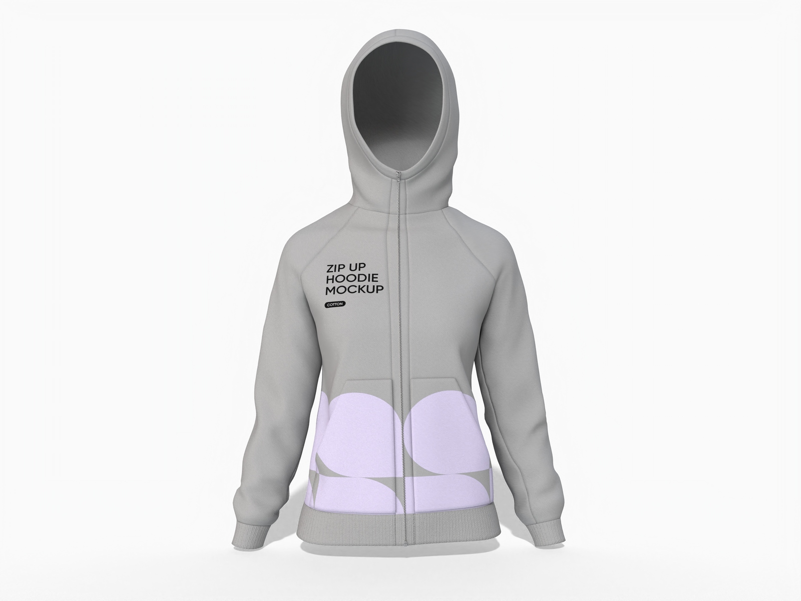 Women’s zip up hoodie mockup