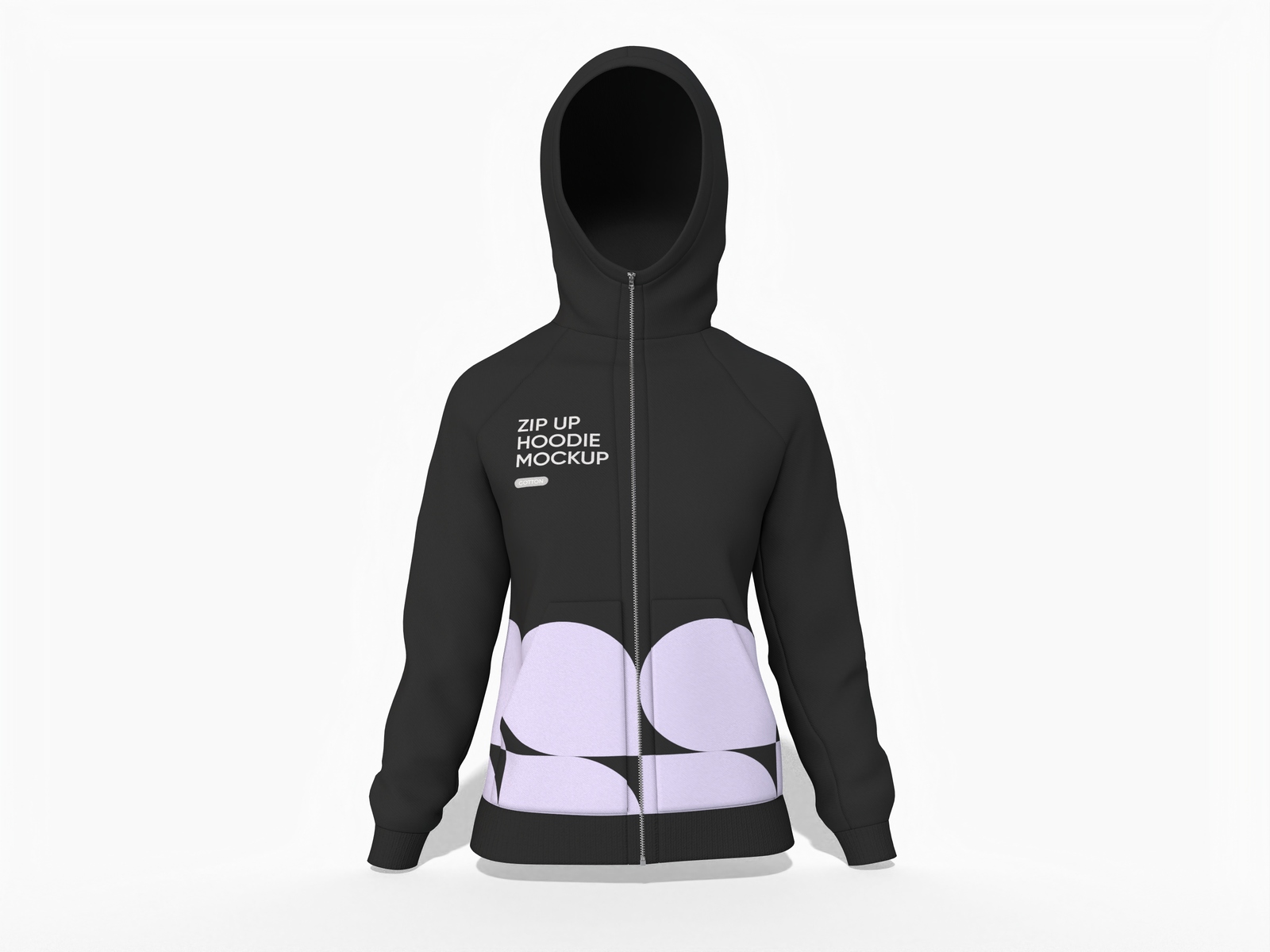 Women’s zip up hoodie mockup