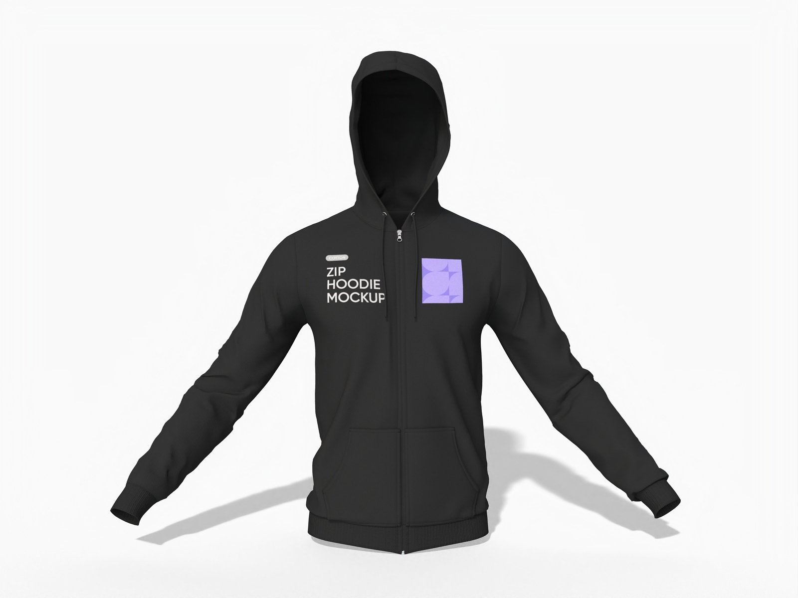 Full zip hoodie mockup