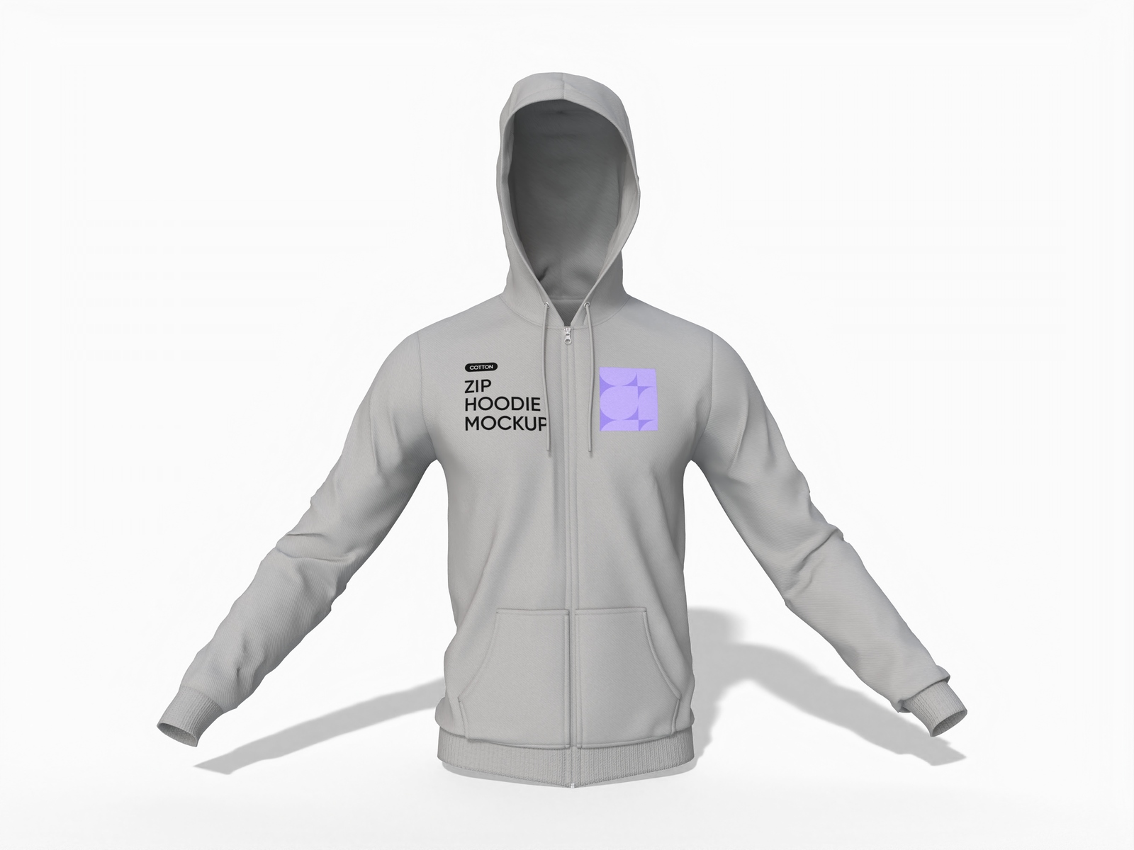 Full zip hoodie mockup
