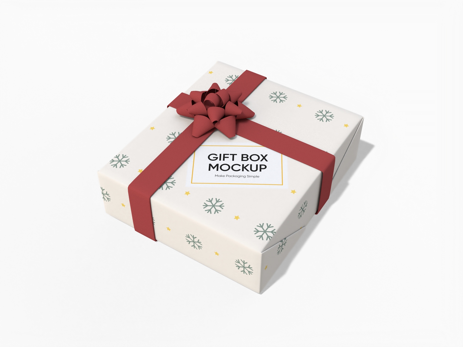 Christmas gift box mockup