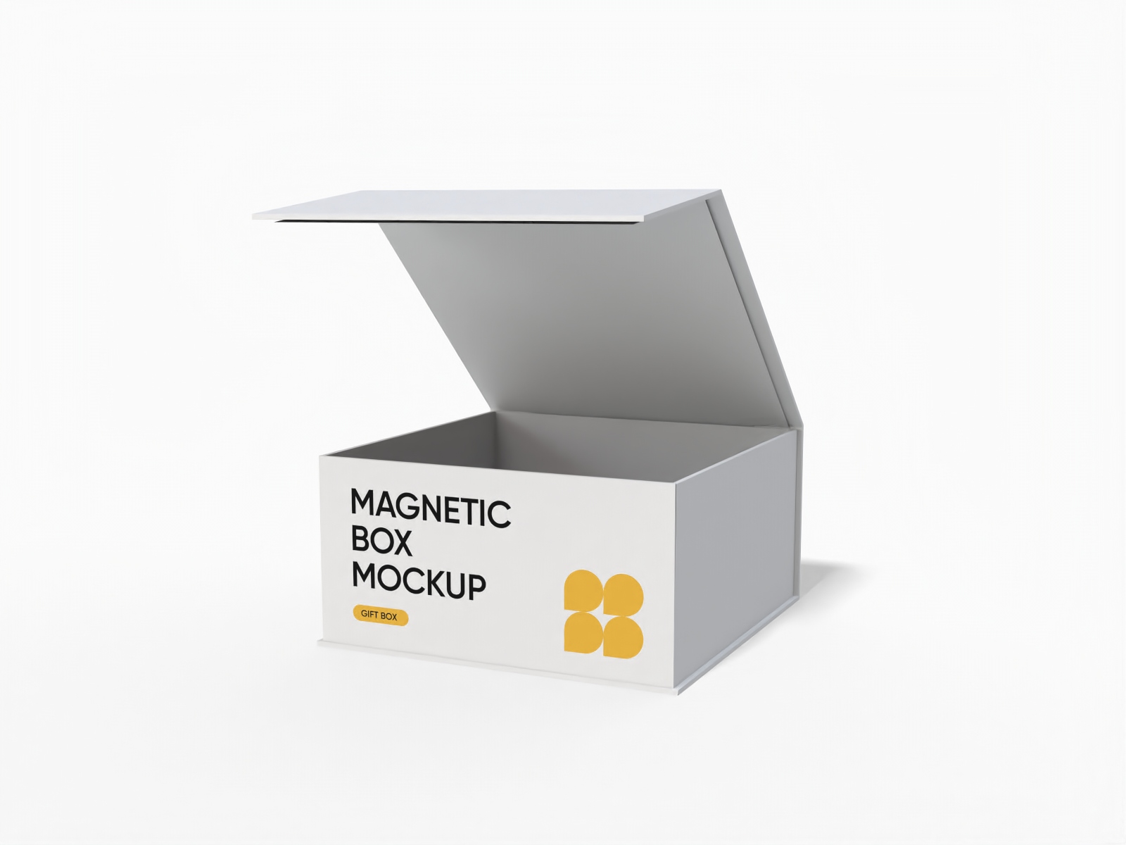 Flip top square magnetic box mockup