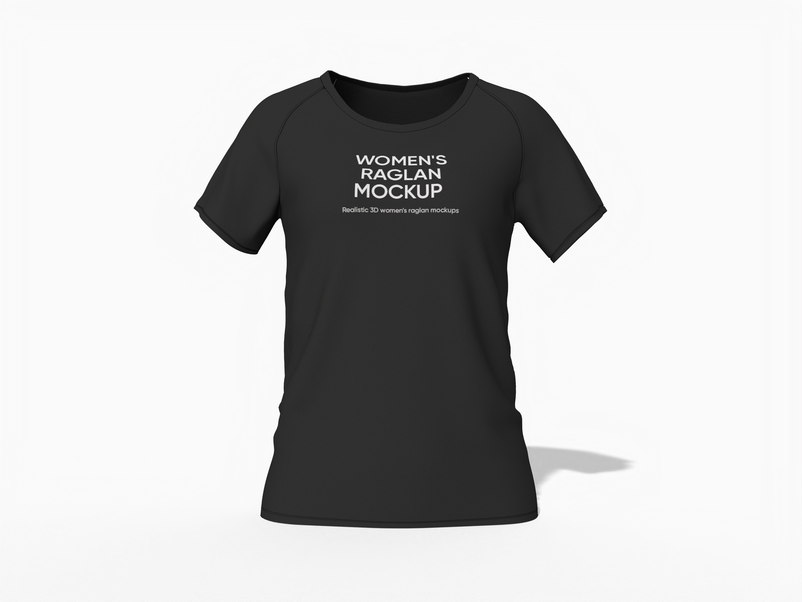 Black raglan t-shirt mockup