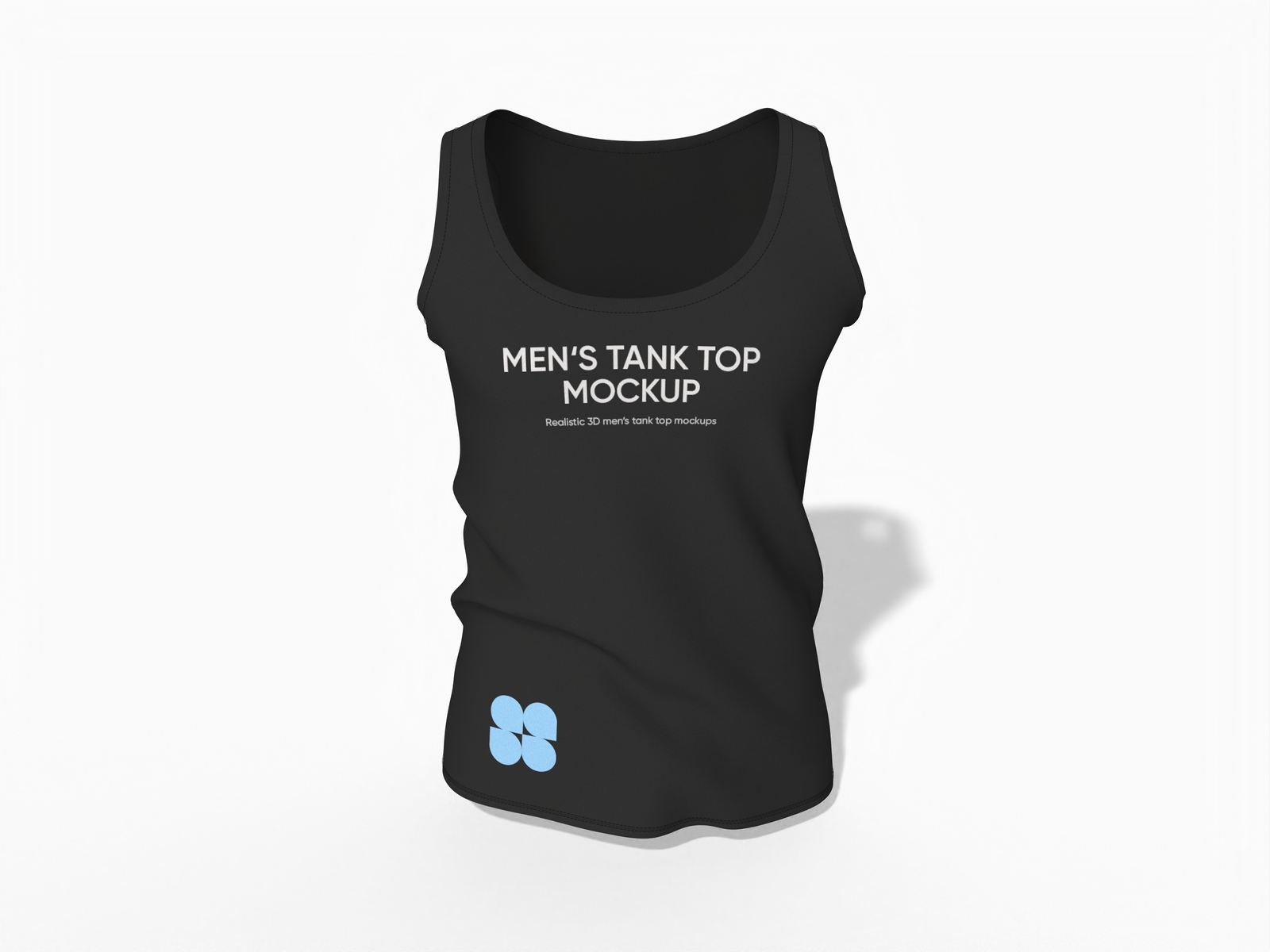 Men‘s black tank top mockup