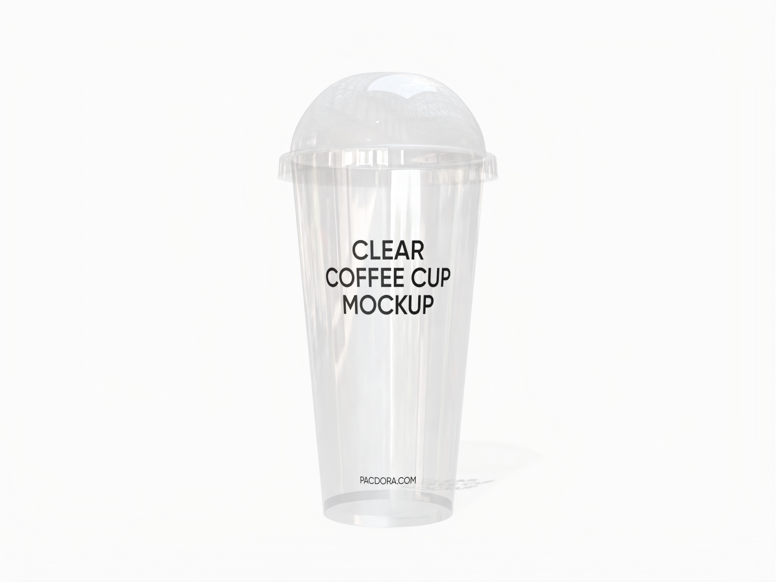Drinking cup with dome cap mockup