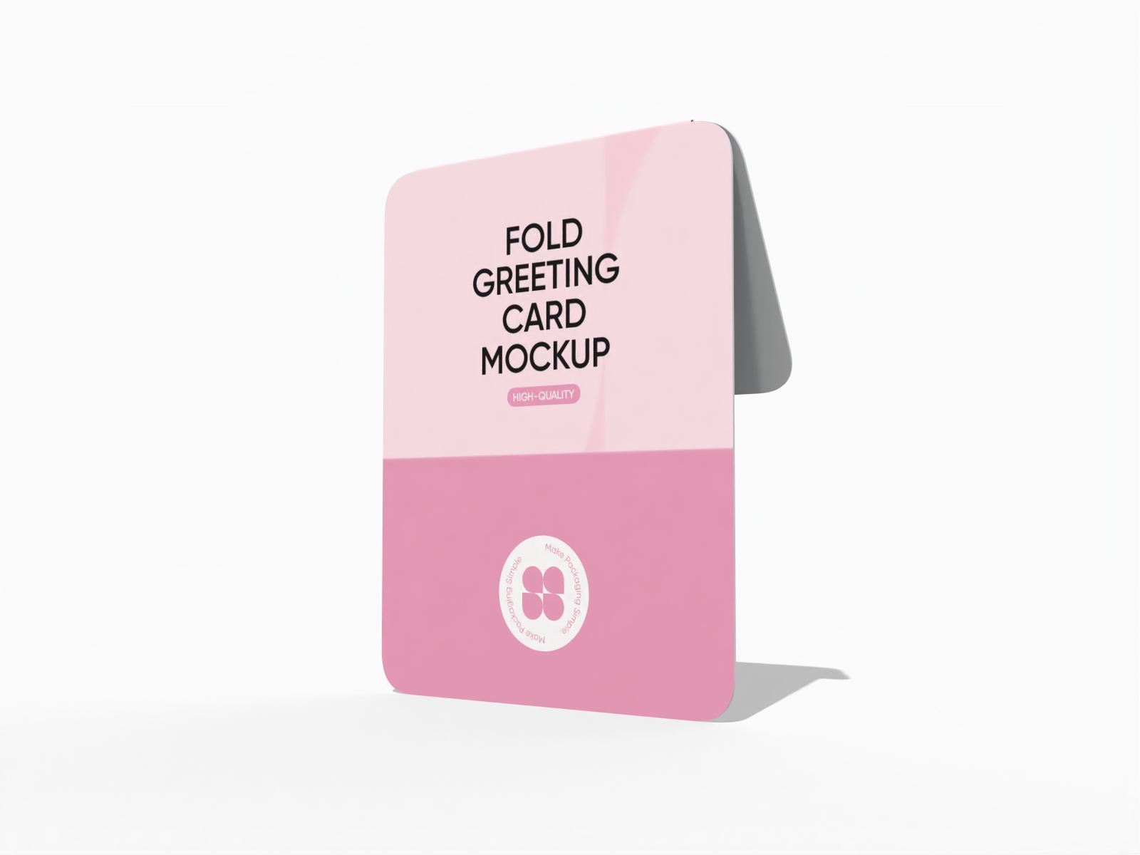 Square half-folded card mockup