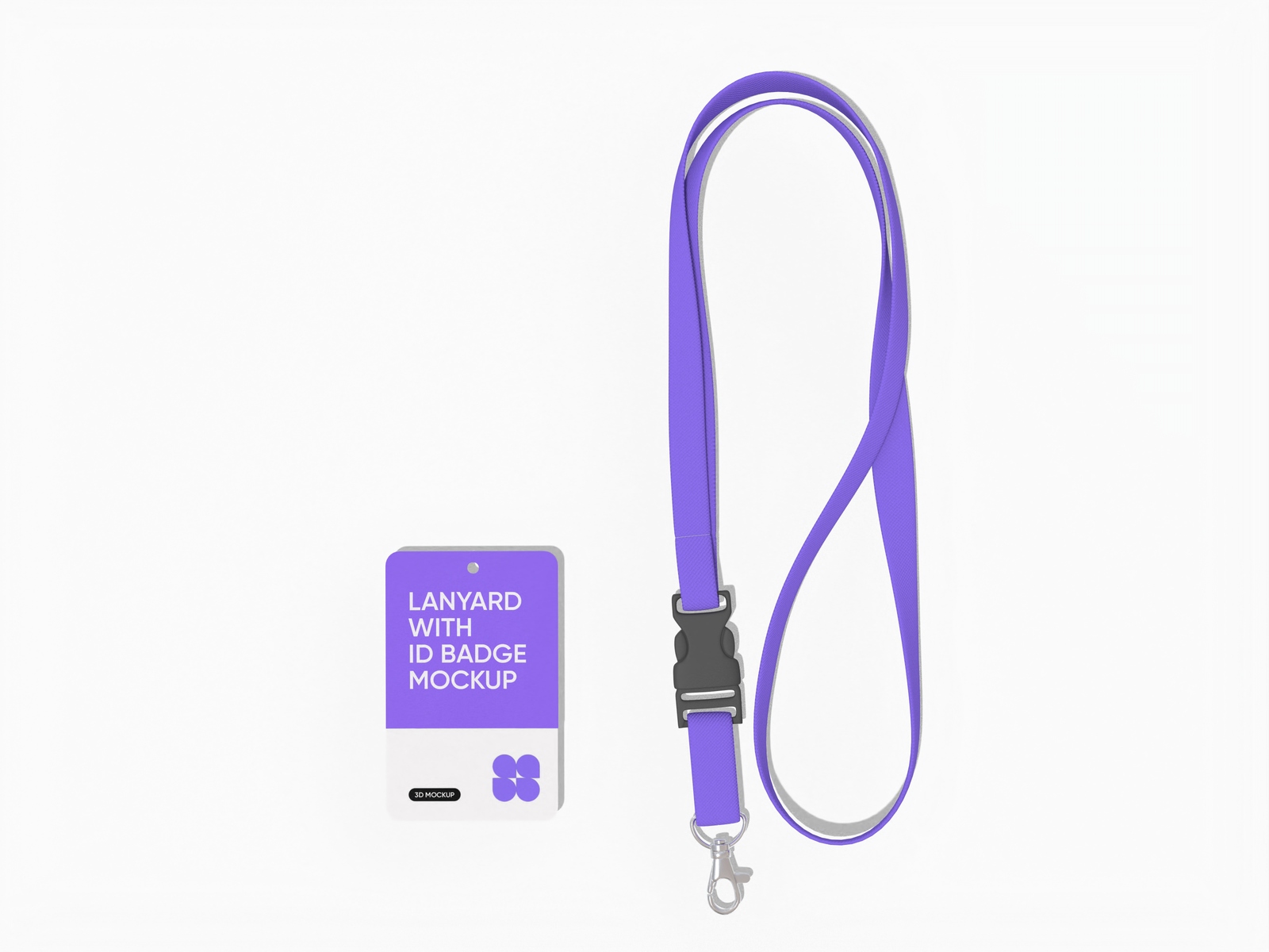 Lanyard with buckle and card mockup