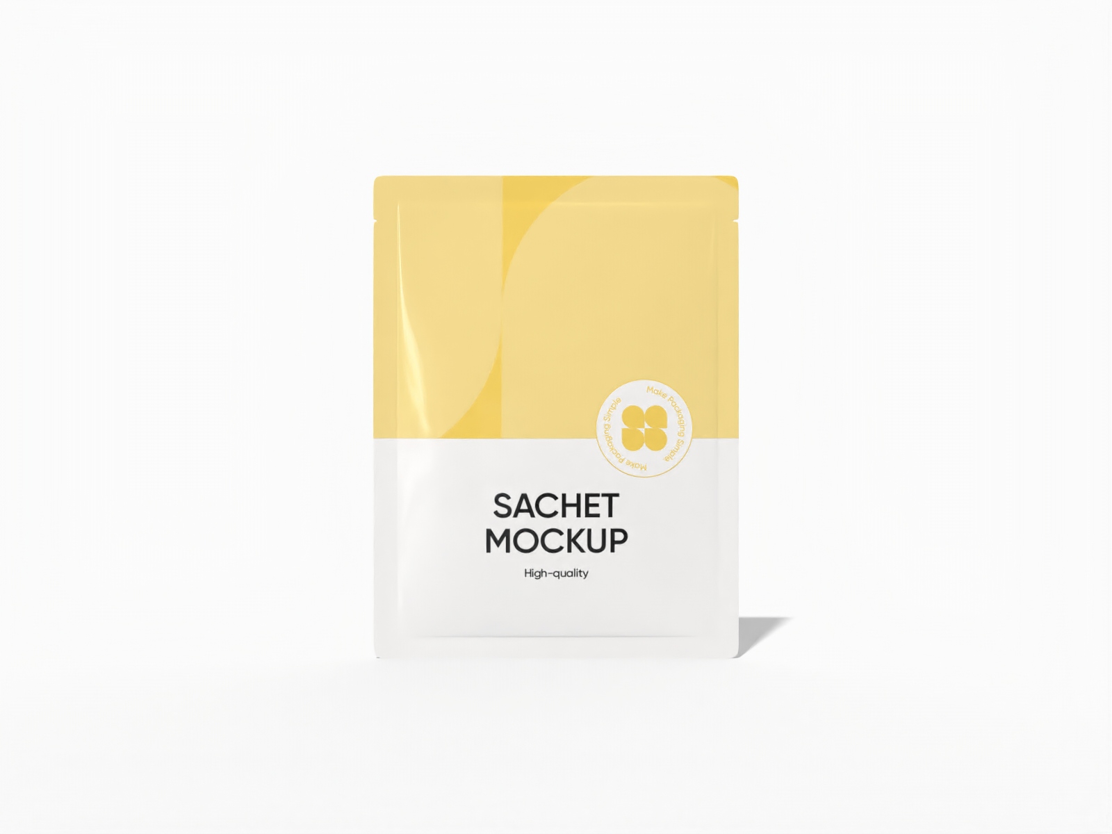 Flexible packaging 3-side sealed mylar bag mockup