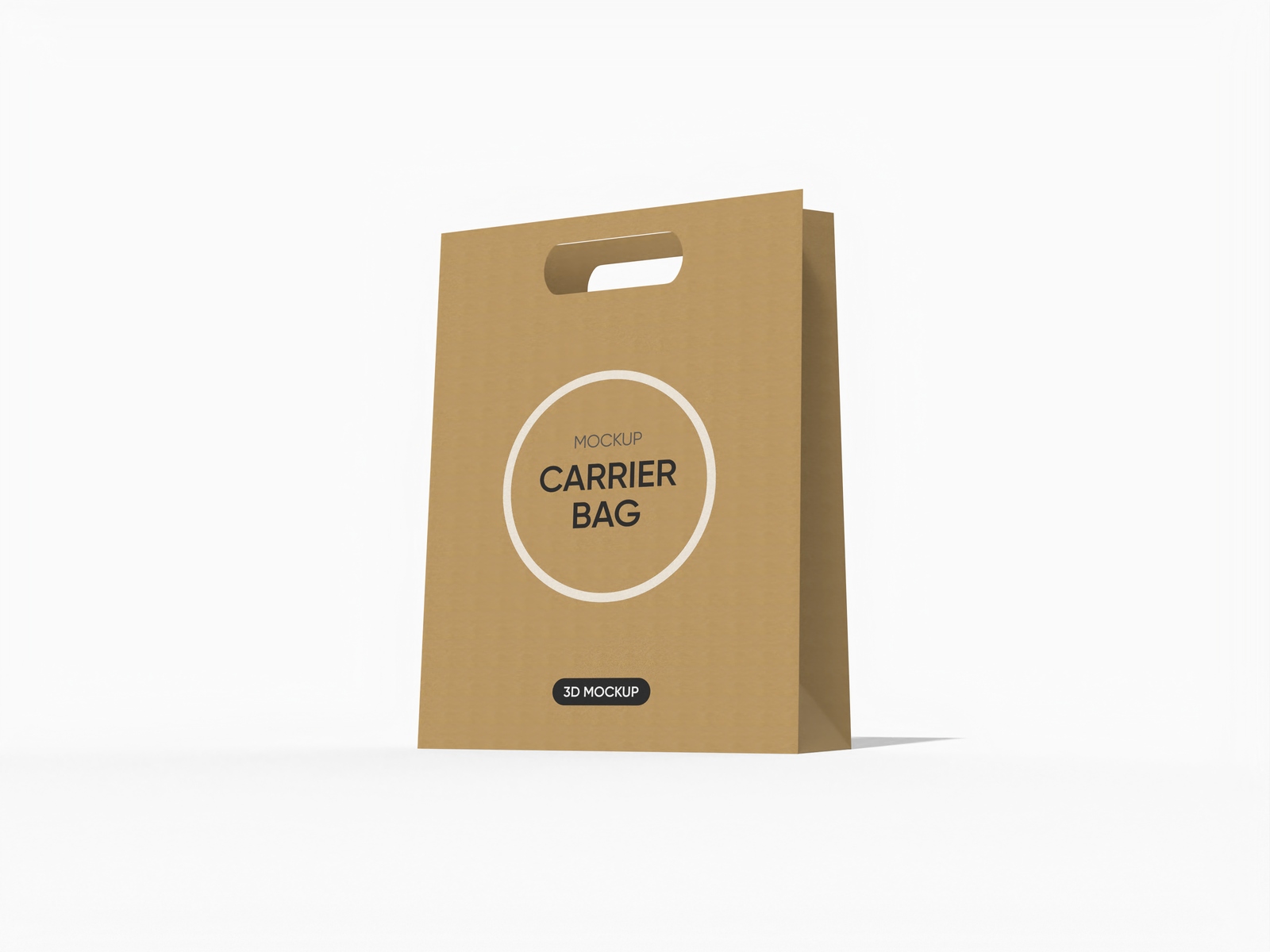 Folded paper bag mockup