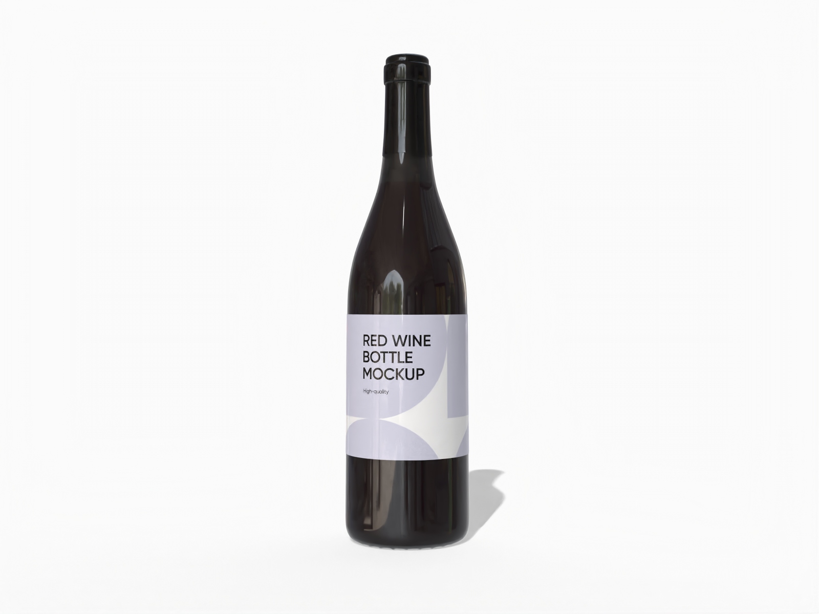 Red wine bottle mockup